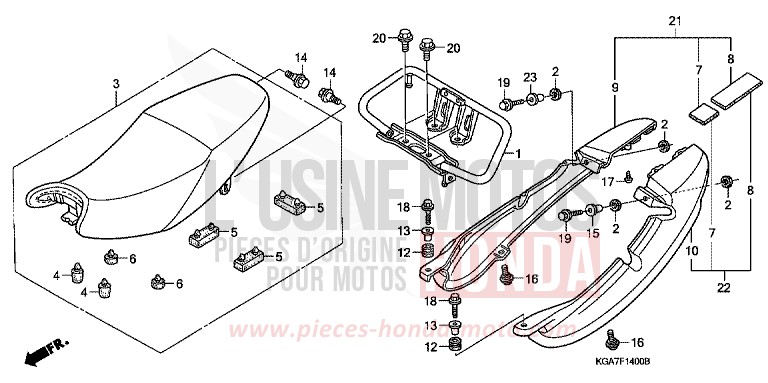 SEAT for CG125 TITAN ES FORCE SILVER METALLIC (NH411) from 2004